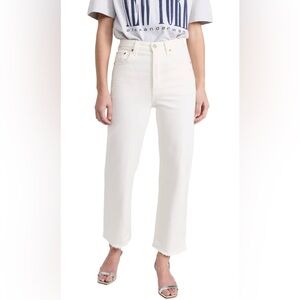 Levi's Women's Premium Ribcage Straight Ankle Jeans size 25 white